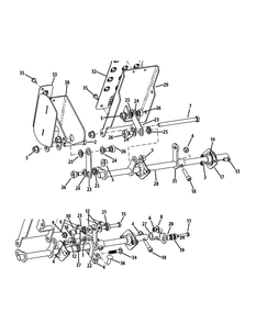 Pedal Controls Diagram and Parts List for S7232-D 53BY8DU8750-312HP Cub Cadet Lawn Tractor
